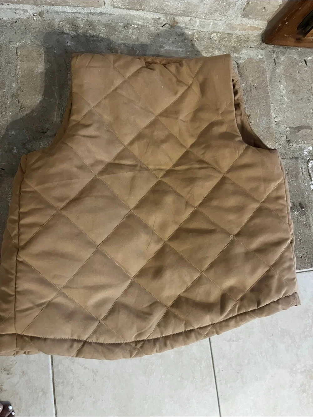 ASPEN Kids Tan Quilted Sherpa-Lined Vest – Girls/Boys 5T